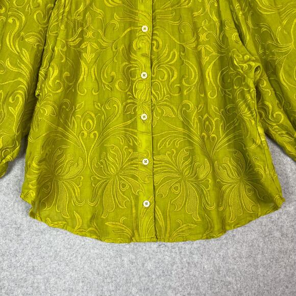 Anthropologie Pilcro Womens S Bella Embroidered Button Down Shirt - Picture 4 of 7